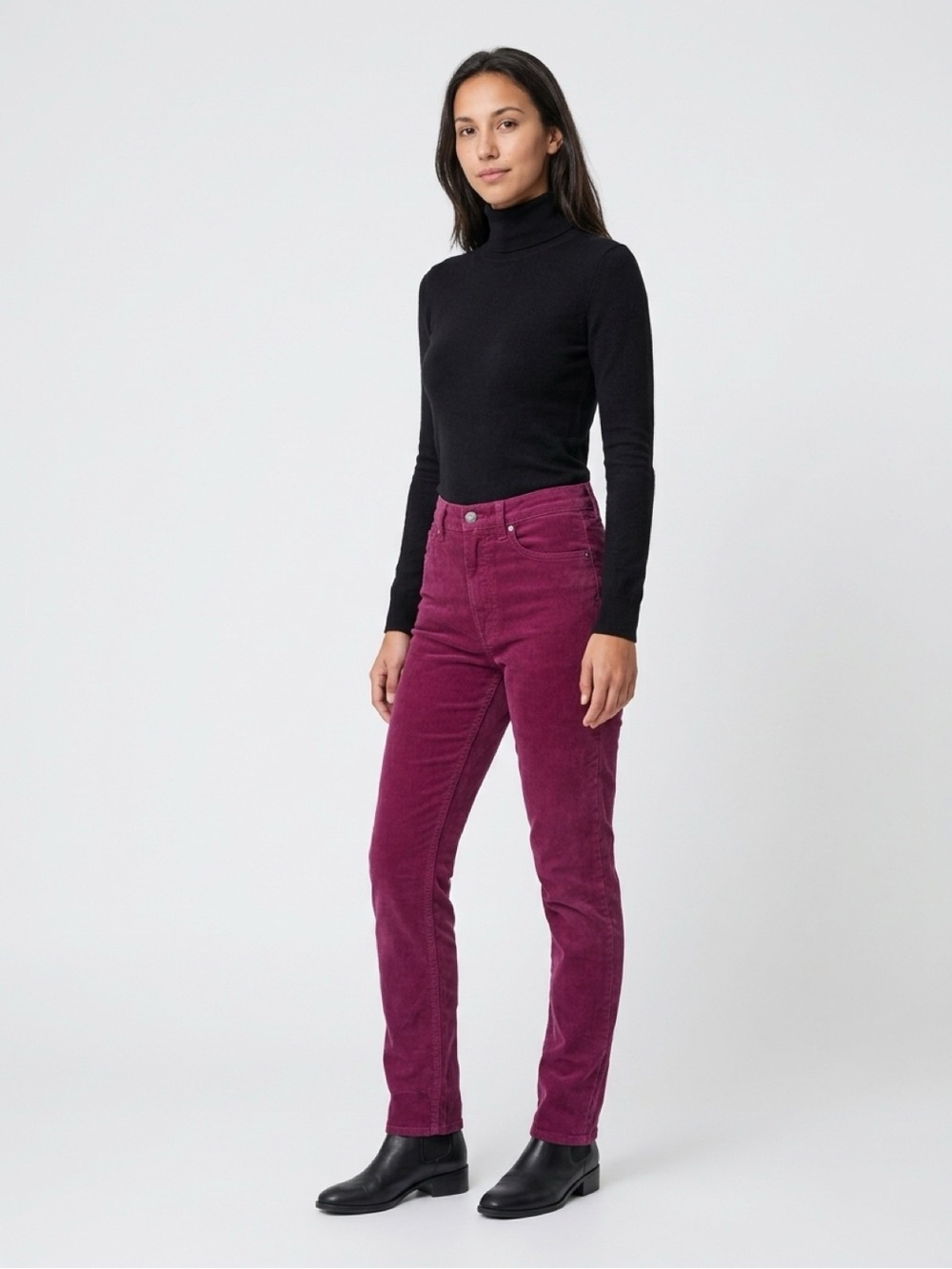 GAP High-Rise Vintage Slim Straight Corduroy Jeans in Red